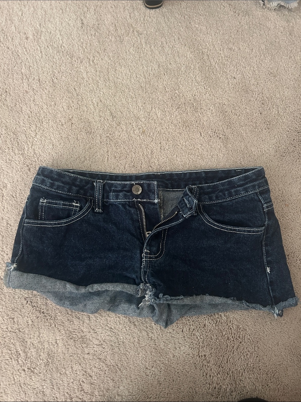 Women’s Dark Blue Denim Cutoff Shorts
